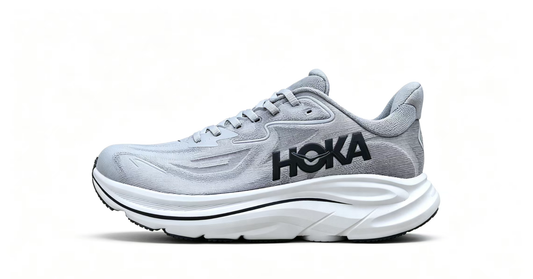 HOKA ONE ONE Clifton 10 – Grey/Black Ultra-Cushioned Running Shoes