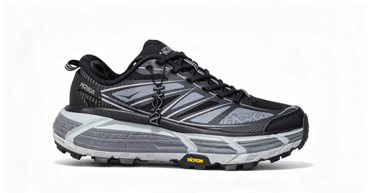 HOKA ONE Mafate 2 – Trail Running Shoes, Black/Grey, Vibram Outsole